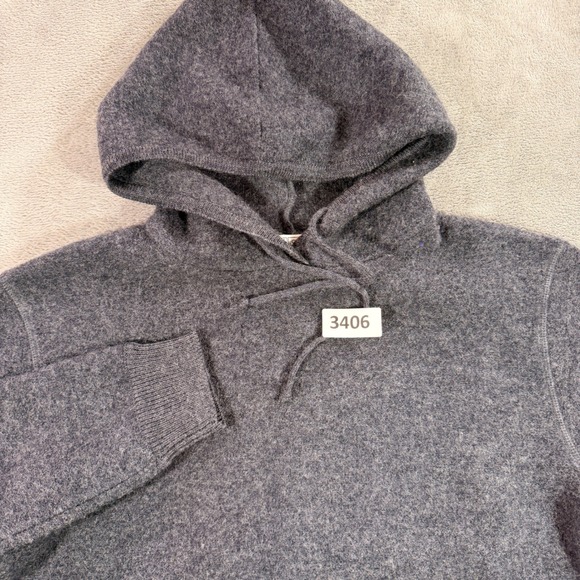 WilliSmith Collection Tops - WilliSmith‎ Collection Hoodie Womens S Gray 100% Wool Drawstring Hem Zip Pockets